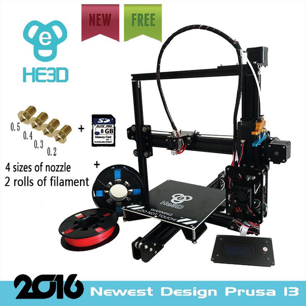 He3D 2017 Newest Prusa Ei3 3D Printer Kit with 2 rolls of filament - 3D Printer Universe