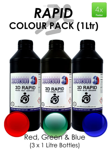 Monocure Rapid 3D Resin Color Pack 1L - 3D Printer Universe