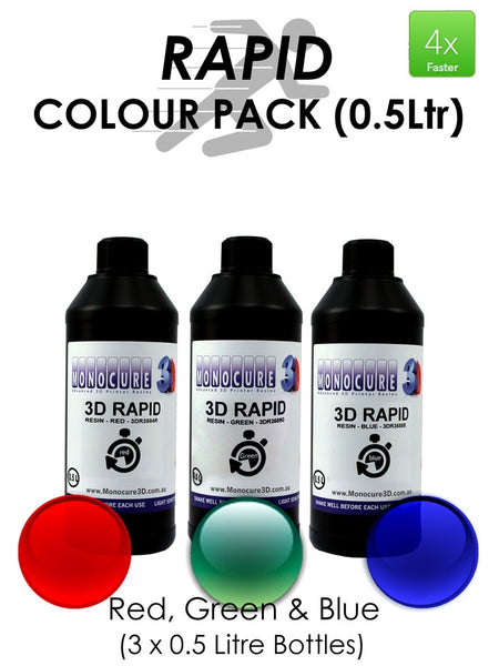 Monocure Rapid 3D Resin Color Pack 0.5L - 3D Printer Universe