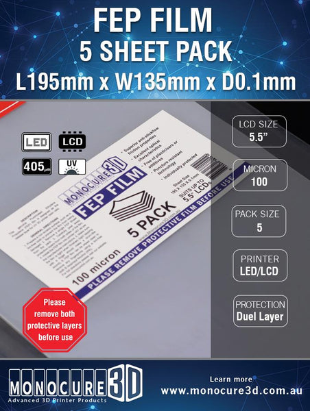 FEP FILM 100 Micron (5 Sheet Pack)